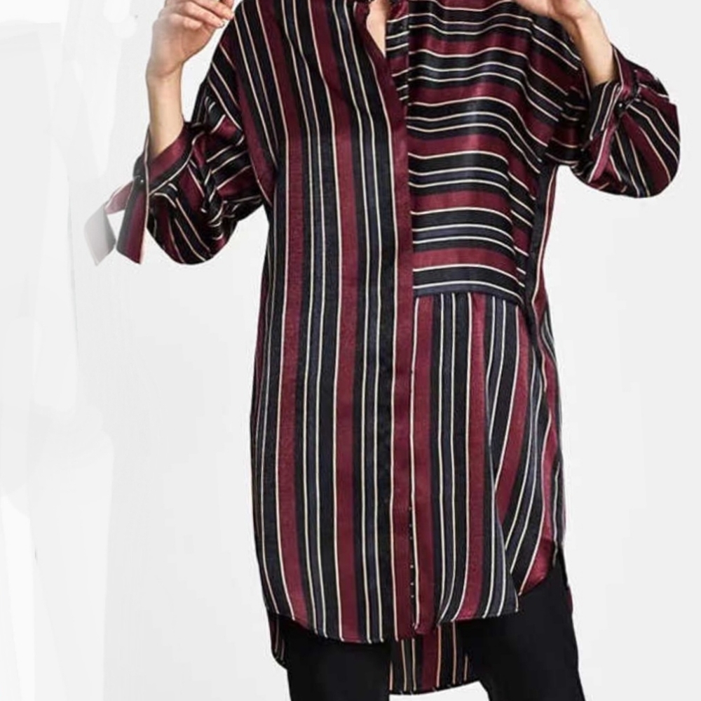Zara basic shirt dress stripped